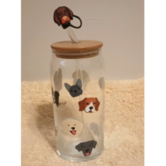 The Paper Store's Various Dog Breeds (20 oz.)Glass Tumbler with Straw & Topper - Picture 3 of 9